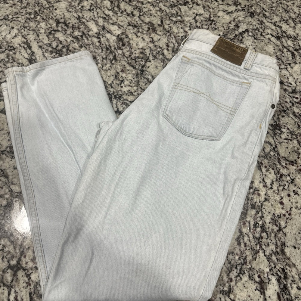 Vintage Bugle Boy 750‎ Sun Bleached / Acid Wash Denim Jeans 36x32 Y2K